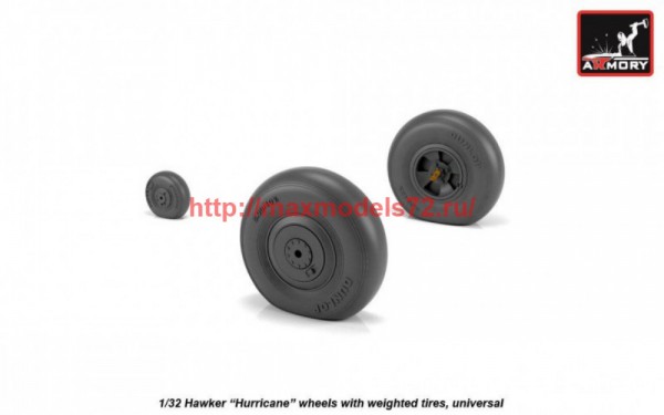 AR AW32403   1/32 Hawker Hurricane wheels w/ weighted tires (thumb57336)
